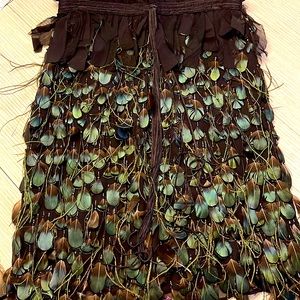 NATURAL PEACOCK FEATHER SKIRT.           Hand Made